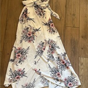 White and Pink High Low dress